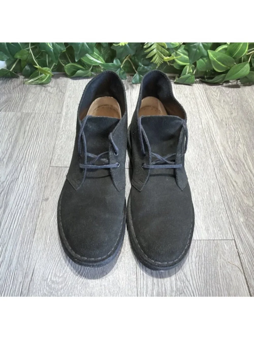 Clarks Original Desert Mens 8.5 Black Suede Crepe Sole Casual Daily Chukka Boot